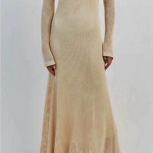 DISSH Beige Long Sleeve Knit Dress